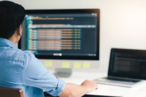 Computer programmer developing software application